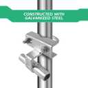 6 Pcs Sliding Gate Track, Sliding Gate Hardware Kit for 2-3/8" Rail & 2-3/8" to 2-7/8" Chain Link, Galvanized Steel Coating Chain Link Fence Rolling Gate Universal Gate Track Bracket Wall Mount