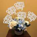 3 x Gyufise 12Pcs Happy Father's Day Centerpiece Sticks Assembled Glitter Love Heart Love Dad Best Dad Table Centerpiece Sticks for Father's Day Theme Men Birthday Party Supplies Silver