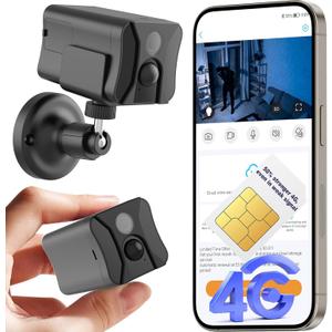 4G LTE Cellular Security Camera Indoor, Off Grid Security Camera No WiFi with Long Standby Battery Life, Night Vision, Human Detect, Portable Magnetic SIM Card Cam for Garage, Vacant House, RV, Home