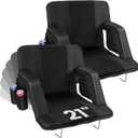 Stadium Seats with Back Support, 2 Pack 3D Mesh Stitching Bleacher Chairs with Back and Cushion, Portable Folding Stadium Seats with Armrests, 6 Reclining Positions Bleacher Seats for Sports Events