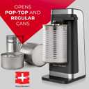 POHL SCHMITT Electric Can Opener, Easy Push Down Lever, Knife Sharpener, Bottle Opener & Built-In Cord Storage, Opens All Standard-Size and Pop-Top Cans, Black