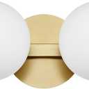 Gold Bathroom Vanity Light Fixtures, Modern 2 Lights Aged Brass Globe Wall Sconce Lighting, Porch Wall Mount Light Fixture for Bathroom, Mirror Cabinets Hallway Stairs