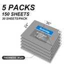 24" x 36" Sticky Mat (5 Packs,150 Sheets,30 Sheets/Pack) | Grey,Tacky Pads,Adhesive Floor Mat,for Cleanroom Laboratory Hospital Construction Pets Home Indoor Gymnasium and Workshop