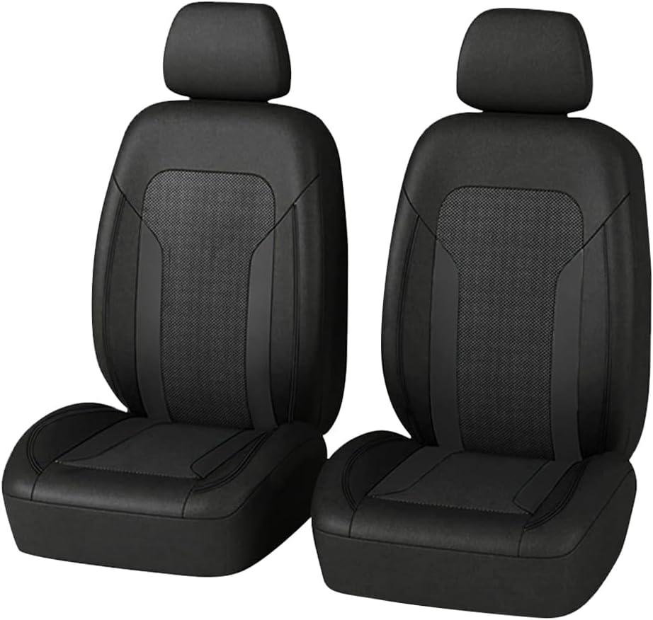 4PCS Cooling Car Seat Covers,Breathable Front Seat Covers with Mesh Construction and Foam Padding,Car Seat Protector to Reduce Back Sweating,Universal Car Interior for Car SUV (Black)