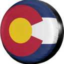 Foruidea Colorado Flag Spare Tire Cover Dust-Proof Wheel Tire Cover Fit Trailer, RV, SUV and Many Vehicle 15 Inch