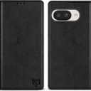 ZZXX for Google Pixel 9A Wallet Case with [RFID Blocking] Card Slot Stand Strong Magnetic Leather Flip Fold Protective Phone Case for Google Pixel 9A(Black-6.3 inch)