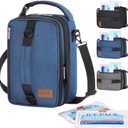 Lifewit Expandable Lunch Box for Men, Insulated Lunch Bag, Portable Cooler Bag with Shoulder Straps and 2 Ice Packs for Men Women Adult for Work College Travel, 6.5L 12 Cans Blue
