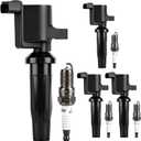 Autoexact Ignition Coil Pack and Iridium Spark Plugs Kit Fit for Ford 2005-2011 Focus 2010-2012 Fusion 2005-2012 Escape Transit Connect Mazda 3 Tribute Mariner 2.0L 2.3L L4, Replaces FD505 7164 4 Sets