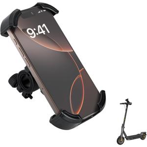 Phone Holder Compatible with Segway Ninebot-for Scooter,Bike,and Motorcycle,Shockproof and Anti-Shake,Handlebar Clamp,Black