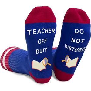 Doreen's Boutique Teacher Socks For Women Men Teacher Off Duty Do Not Disturb (Purple)