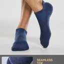 CS CELERSPORT 6 Pairs Ankle Athletic Running Socks Low Cut Sports Tab Socks for Men and Women (Blue, M)