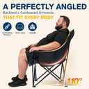 Coldbee Oversized Camping Chairs for Adults - Heavy Duty Padded Folding Lawn Chairs with Cup Holders & Cooler Bag, Comfy Outdoor Chair for Picnic, Beach, Fishing (Green)