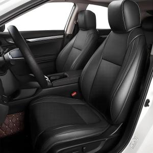 AOMSAZTO Custom Fit Seat Covers for Honda Civic Seat Covers 4DR Sedan Sport 2022 2023 2024&LX 2022-2026 Car Seat Covers Full Set Faux Leather Black
