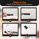 15-Pack Cord Organizer Straps, Cable Ties for Elastic Cable Management with Locking Buckle, Wire Organizers for Cords, Cord Organizer for Appliances Cord Ties for Home, Office, and Travel Use, Black