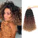 8 Packs 10 inch GoGo Curl Crochet Hair for Black Women Short Water Wave Crochet Braiding Hair Ocean Wave Beach Curl Wavy Crochet Hair Extensions (Pack of 8,1B/30/27#)