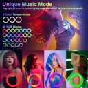 10" Selfie Ring Light with 73" Tripod Stand & 1 Phone Holder, LED Camera Ringlight with 48 RGB Colors Modes & Musical Rhythm Mode and 12 Brightness Dimmable for TikTok/Makeup/Photography/Vlog
