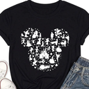 Women Magic Kingdom Castle Shirt Funny Fairy Graphic Tshirt Family Holiday Vacation Short Sleeve Tops Black