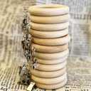 Beechwood Curtain Rings with Clips,Farmhouse Drapery Clips 1.81 Inner Diameter for 1.1-1.5-inch Rods (24, Inner Dia 1.81 in)