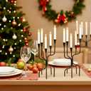 5-arm Candelabra Candlestick Holders - Vintage Black Candle Holders, Metal Taper Candleholders, 16.7" Tall Candle Stands for Table Centerpieces Antique Mantle Fireplace Christmas Wedding Home Decor
