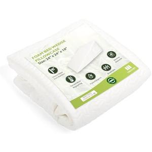 Wedge Pillow Cover for 24x24x10 Bed Wedge Pillow, Hypoallergenic Replacement Case Cover with Zipper & Pockets