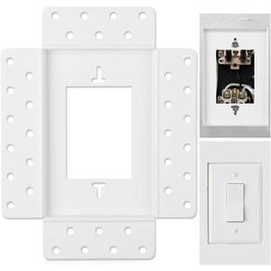 1 Gang Flush Drywall Receptacle Mount White Elegant Wall Mount for Receptacles and Electrical Outlets Home Commercial Spaces