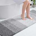 OLANLY Bathroom Runner Rugs 70x24, Extra Soft Absorbent Microfiber Bath Rugs, Rubber Backing, Quick Dry, Washable Bath Mats for Bathroom Floor, Tub and Shower, Home Decor Accessories, Light Grey