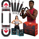 Twister Arm Trainer | Chest Workout Equipment Also for Biceps, Shoulders, Forearms, Back, Legs; Arm Chest Trainer for Men, Women, Beginners, Pros | 2 Spring Sets, 6 Resistance Levels