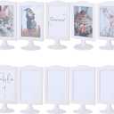 10 Pack Double Sided Standing Picture Frame 4x6 Plastic Photo Frame Bulk White Picture Display Holder Stand for Table Number, Menu, Wedding, Halloween,Christmas,Thanksgiving,Fall Decor (Black)