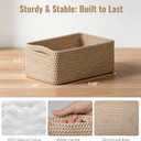 5 Pack Decorative Small Storage Baskets for Shelves, Cotton Rope Woven Basket for Organizing Bathroom, Nursery, Closet, Cabinet, Toys & Socks, Gift Baskets Empty, 11.8"x7.9"x4.7", Khaki