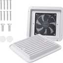 12V RV Camper Trailer Caravan Blower, Side Air Vent Ventilation Blade Fan, Cooling Ventilation for RV, White Side Exhaust Air Vent for Caravan Motorhome Dust-proof