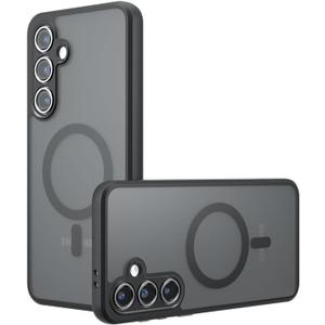 Compatible with Samsung Galaxy S24 Case Cover,Compatible with MagSafe,Compatible with Samsung Galaxy S24 Built-in Magnetic Anti-Shock Cell Phone Case Black