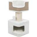TRIXIE 33.9-in Ava XXL Cat Tree with Thick Scratching Post, Cat Condo, Cozy Top Platform with Removable Cushion, Dangling Cat Toy, Brown/White