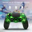 2 Pack Wireless Controller for PS4, LED Backlit Controllers for PS4/Pro/Slim, 1000mAh Battery, Double Shock 6-Axis Motion Sensor, Adjustable RGB Backlight, White+Black