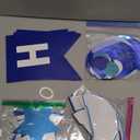 Meowtastic Birthday Decorations, Happy Birthday Banner with Honeycomb Balls, Stars Hanging Swirl Streamers, Circle Dots Garland, Happy Birthday Party Decorations for Women Men Boys Girls (Blue)