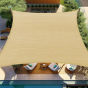 Shade&Beyond Custom PPR013 14'x16' Sun Shade Sail Canopy Rectangle, UV Block Sunshade for Backyard Yard Deck Outdoor Facility and Activities, Sand, (We Make Custom Size)