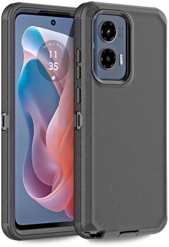 Anloes Case for Motorola Moto G Stylus 5G 2024, Phone Case Heavy Duty Shockproof Dustproof Rugged Protective, 3 in 1 Bumper Cover Black(Without Built-in Screen Protector) Pack of 2