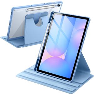 JETech Rotating Case for Samsung Galaxy Tab S10 Lite / S10 FE / S9 FE 10.9-Inch / S9 11-Inch with S Pen Holder, 360 Degree Rotation Protective Stand Cover Clear Back, Auto Wake/Sleep (Blue)