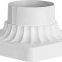 Cast Aluminum Pier Mount Base, 3" Diameter Pier Mount Adapter for Outdoor Post Light, White Pier Mounting Base for Deck Porch Patio (1 Pack)