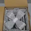 SANHSEHOME Set of 3 Christmas Lighted Gift Boxes, Plug-in 140 LED Light Up Present Boxes for Christmas Decorations Indoor Home Porch Wedding Holiday Birthday Party (Silver Bow)