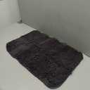 OLANLY Bathroom Rugs 24x16, Extra Soft Absorbent Chenille Bath Rugs, Rubber Backing Quick Dry, Machine Washable Bath Mats for Bathroom Floor, Tub and Shower, Home Decor Accessories, Dark Grey