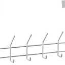 Spectrum Over the Door Organizer with Hooks for Hanging Coats Jackets Bags Totes & Towels, Easy Install Sturdy Steel Over Door Hook Rack Hanger for Bedroom Laundry Room Clost Storage, White