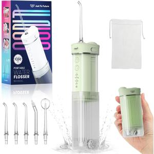 Portable Mini Water Dental Flosser for Teeth Cleaning Pick,Travel Oral Irrigator with Telescopic Water Tank,4 Modes and Waterproof Design-Perfect for Braces,Bridges,Home&Travel Dental Care (Green)