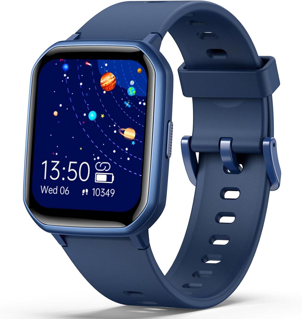 Kids Smart Watch for Boys Girls,Children Fitness Tracker with Heart Rate Sleep Monitor,Waterproof Activity Tracker Pedometer Step Counter for Android iPhone (Blue)