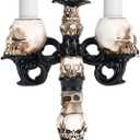 Skull Candle Holder, Spooky Desktop Tealight Skeleton, Resin Gothic Crafts for Halloween Easter Home Bedroom Living Room Party Graveyard Outdoor Bar Decor Supplies (3Head)