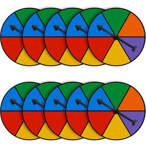 Chivao 20 Pcs Colorful Game Spinner Wheel Blank Erasable Math Game Spinner Board with Plastic Rotating Arrows for Prizes