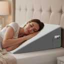 Bed Wedge Pillow for Sleeping, Reading & Resting, 10 inch Cooling Memory Foam Incline Pillow Wedge for Adults Seniors, Ideal for Couch, Bedroom & Living Room, Removable Washable Cover