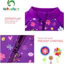 upandfast Baby/Toddler Swimsuit UPF 50+ Sun Protection One Piece Zipper Bathing Suit with Sun Hat Infant Beach Swimwear (Purple)