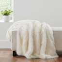 HORIMOTE HOME Luxury Plush Faux Fur Blanket, Long Pile White Throw Blanket, Super Warm, Soft, Cozy Faux Fur Throws for Couch Bed Sofa, Aesthetic Home Room Decor Throw, 50" x 60" (Cream)