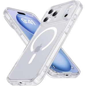 Magnetic for iPhone 17 Pro Case [Full Camera Protection][Military-Grade Protection][Compatible with MagSafe] Shockproof Protective Slim Phone Case for iPhone 17 Pro, Clear
