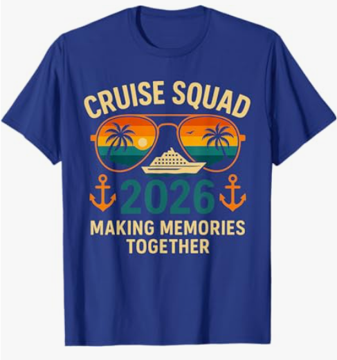 Cruise Squad 2026 Family Vacation Matching Group Summer T-Shirt, Blue, XXL